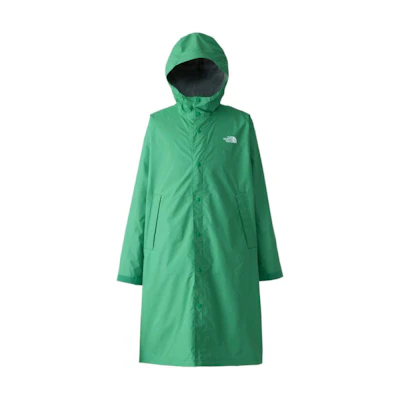 TNF Logo Print Hooded Long Jacket Optical Green for Men NP12432-OE