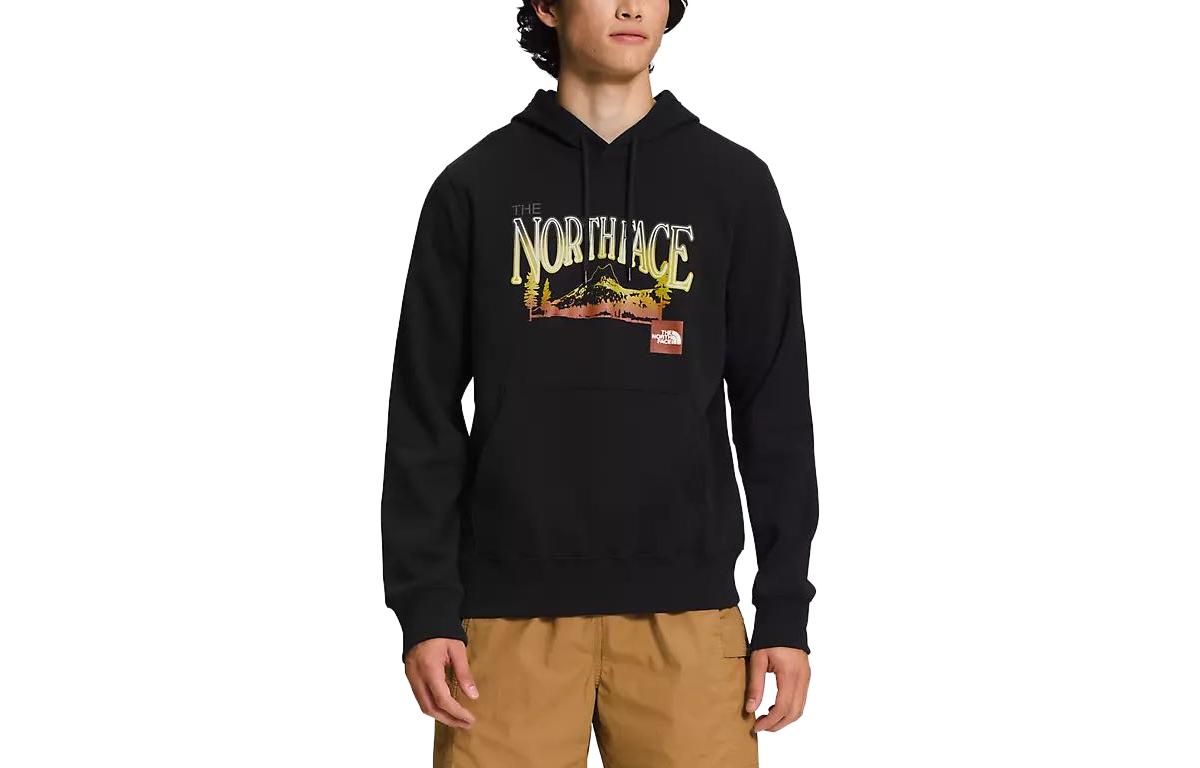 TNF Logo Print Hoodie Black Long Sleeve NF0A811R-UV2