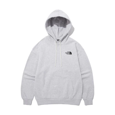 TNF Logo Print Hoodie in Gray with Drawstring and Hood NM5PP42B