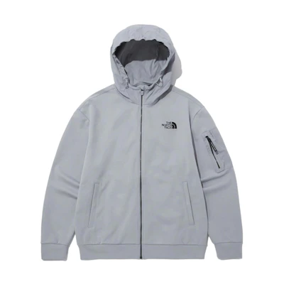 TNF Logo Print Hoodie Long Sleeve Jacket Unisex - Grey NJ5JP02B