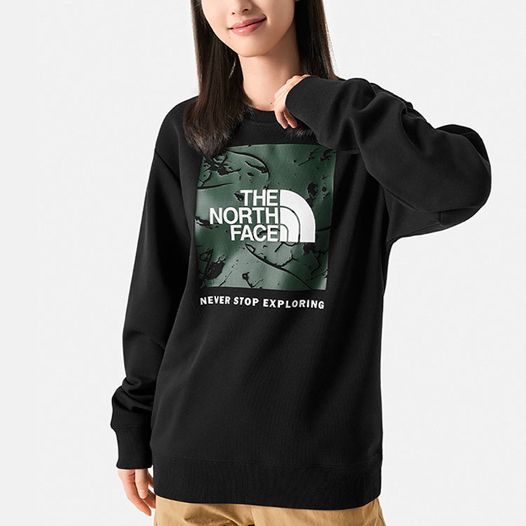 Shop The North Face 黑色針織Logo印花男女款衛衣 NF0A86Q0-JK3