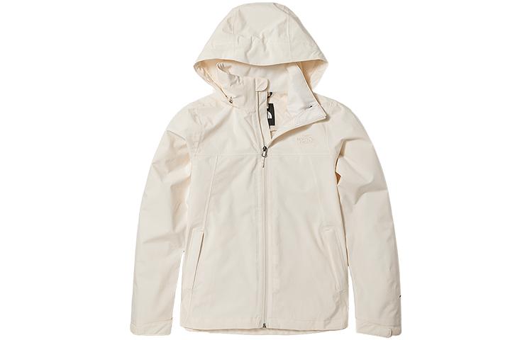 TNF Logo Print Outdoor Waterproof Windproof Jacket Beige Unisex. NF0A7WCK-N3N