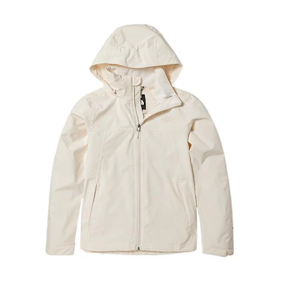 TNF Logo Print Outdoor Waterproof Windproof Jacket Beige Unisex. NF0A7WCK-N3N