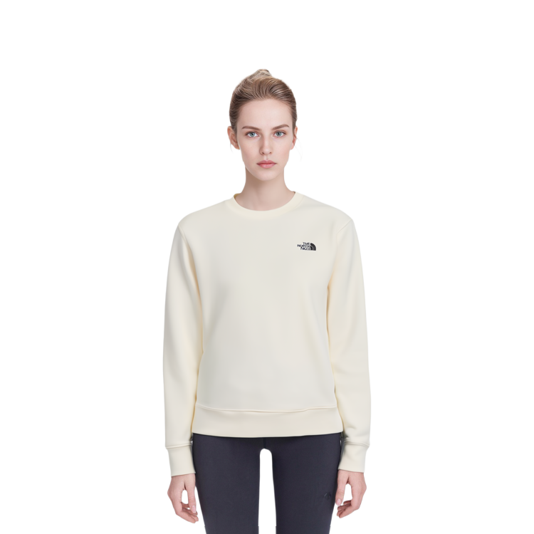 Shop The North Face Logo印花寬鬆版型男女款套頭衫 - 奶白色 NF0A81MI-N3N