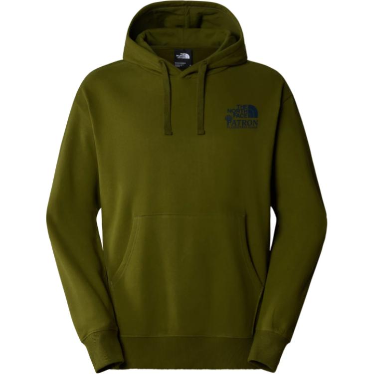 TNF Logo Print Pullover Hoodie Green - Long Sleeve NF0A87DV-PIB