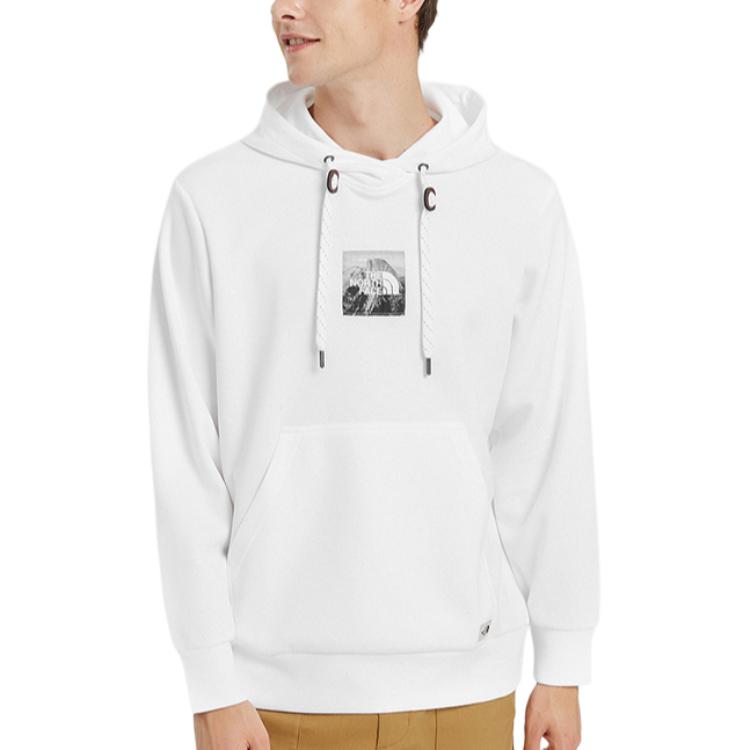 TNF Logo Print Pullover Hoodie White – Unisex Outdoor Casualwear NF0A3VTH-FN4