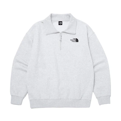 TNF Logo Print Pullover Long Sleeve Sweatshirt Grey NM5MQ04A