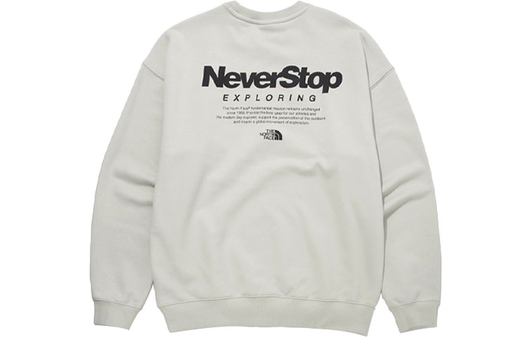 TNF Logo Print Pullover Sweatshirt Unisex Couple Style - White NM5MM51B