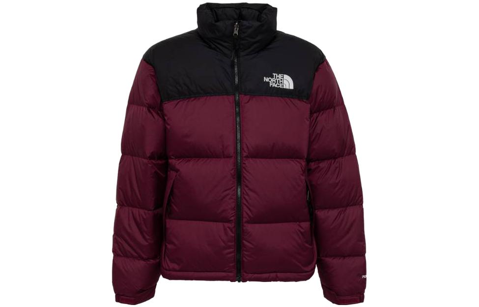 TNF Logo Print Purple Down Jacket - Loose Fit Zipper Style NF0A3C8DKK91