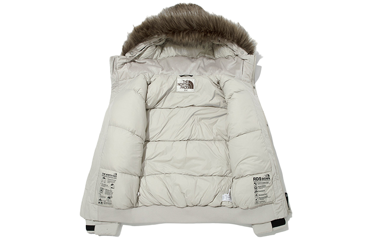 THE NORTH FACE Logo Print Short Furry Hood Jacket Winter Unisex Grey NJ1DM55K 圖 4