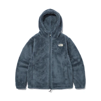 TNF Logo Print Solid Color Fleece Hoodie Jacket Unisex Blue NJ4FN56L
