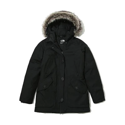 TNF Logo Print Solid Color Hooded Jacket Winter Unisex Black NJ1DJ91A