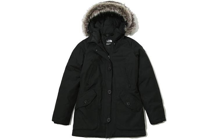 TNF Logo Print Solid Color Hooded Jacket Winter Unisex Black NJ1DJ91A 圖 2