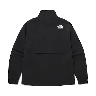 TNF Logo Print Stand Collar Zip Jacket Unisex Black NJ3BP09A