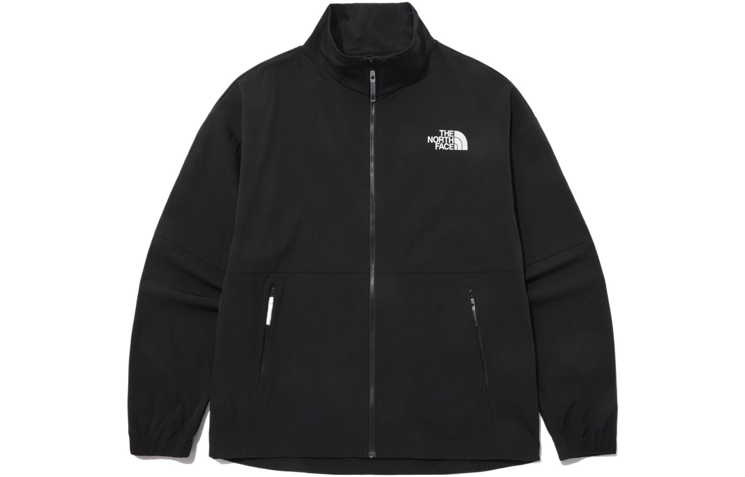 TNF Logo Print Stand Collar Zip Jacket Unisex Black NJ3BP09A 圖 3