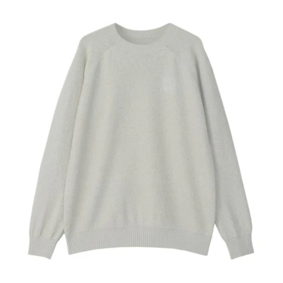 TNF Logo Print Sweatshirt Unisex Moonlight Color Comfortable Training NT12499R-MS