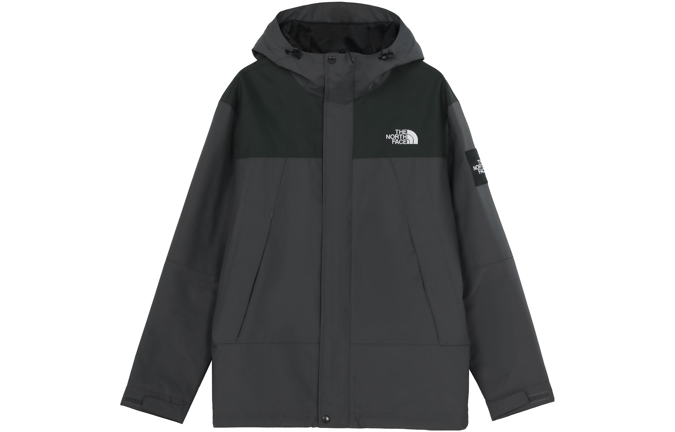 THE NORTH FACE Logo Print Waterproof Hooded Jacket Light Gray Unisex NJ3BN61J