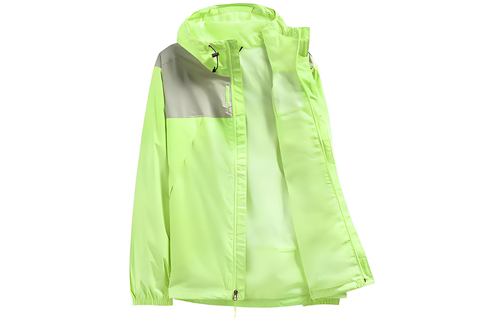 TNF Logo Print Waterproof Hooded Jacket Green NF0A7QEY-4R2