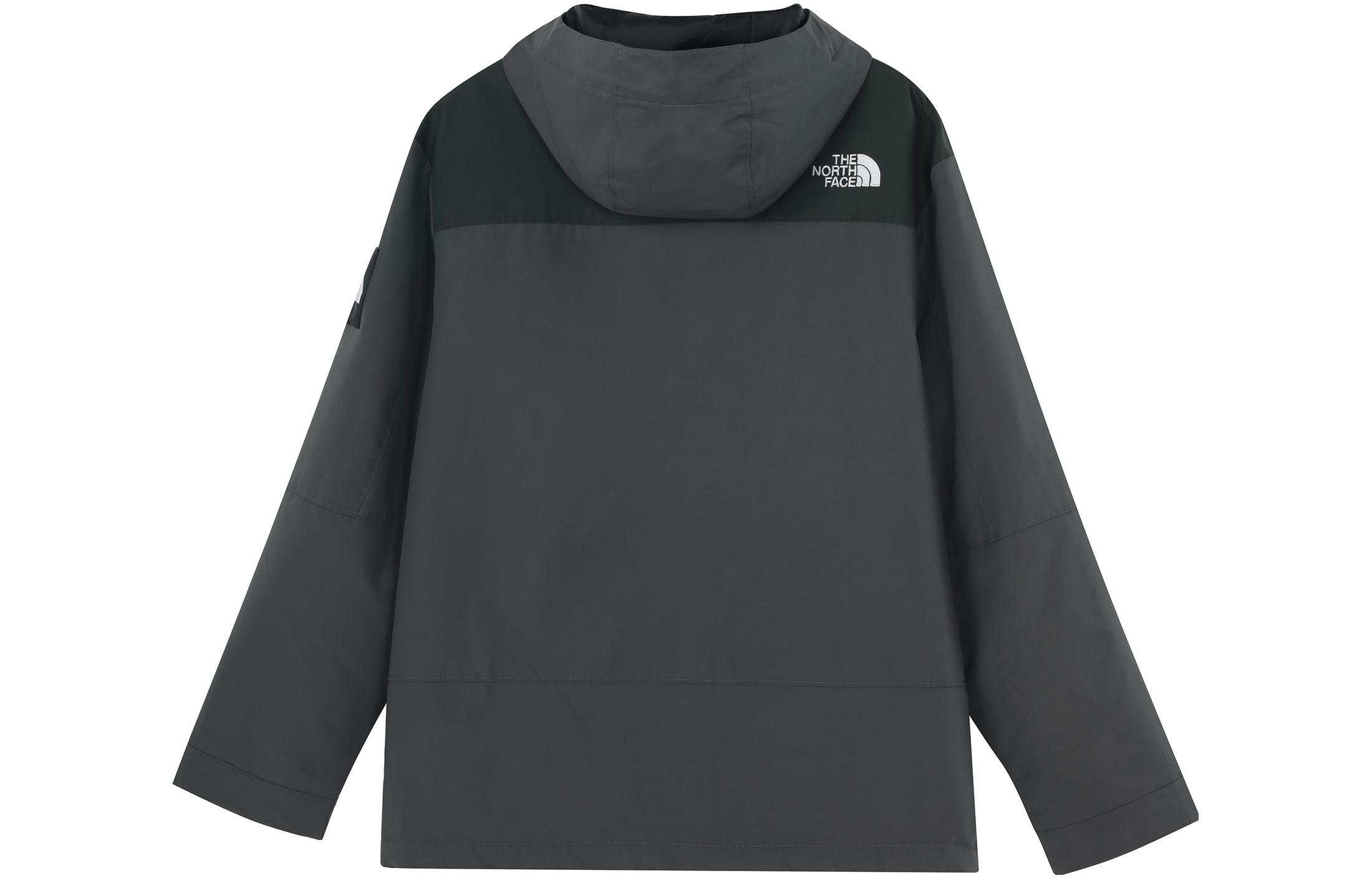 Lookbook THE NORTH FACE Jaket Kalis Air Berhud Logo Cetak Kelabu Terang Unisex NJ3BN61J