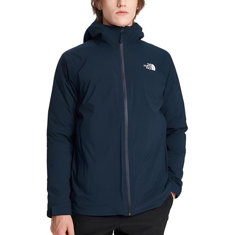 TNF Logo Print Waterproof Insulated Jacket Blue Mens NF0A4N9T-U6R