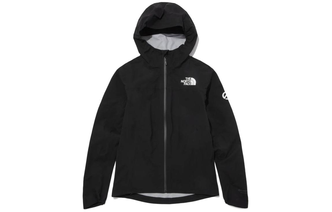 TNF Logo Print Zip-Up Hoodie Jacket in Black NJ2HP39A