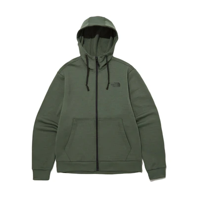 TNF Logo Print Zip-Up Hoodie Jacket Khaki Green NJ4FP50C