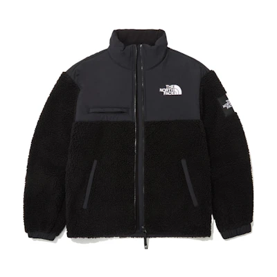 TNF Logo Print Zip Fleece Jacket Black Unisex NJ4FN52J