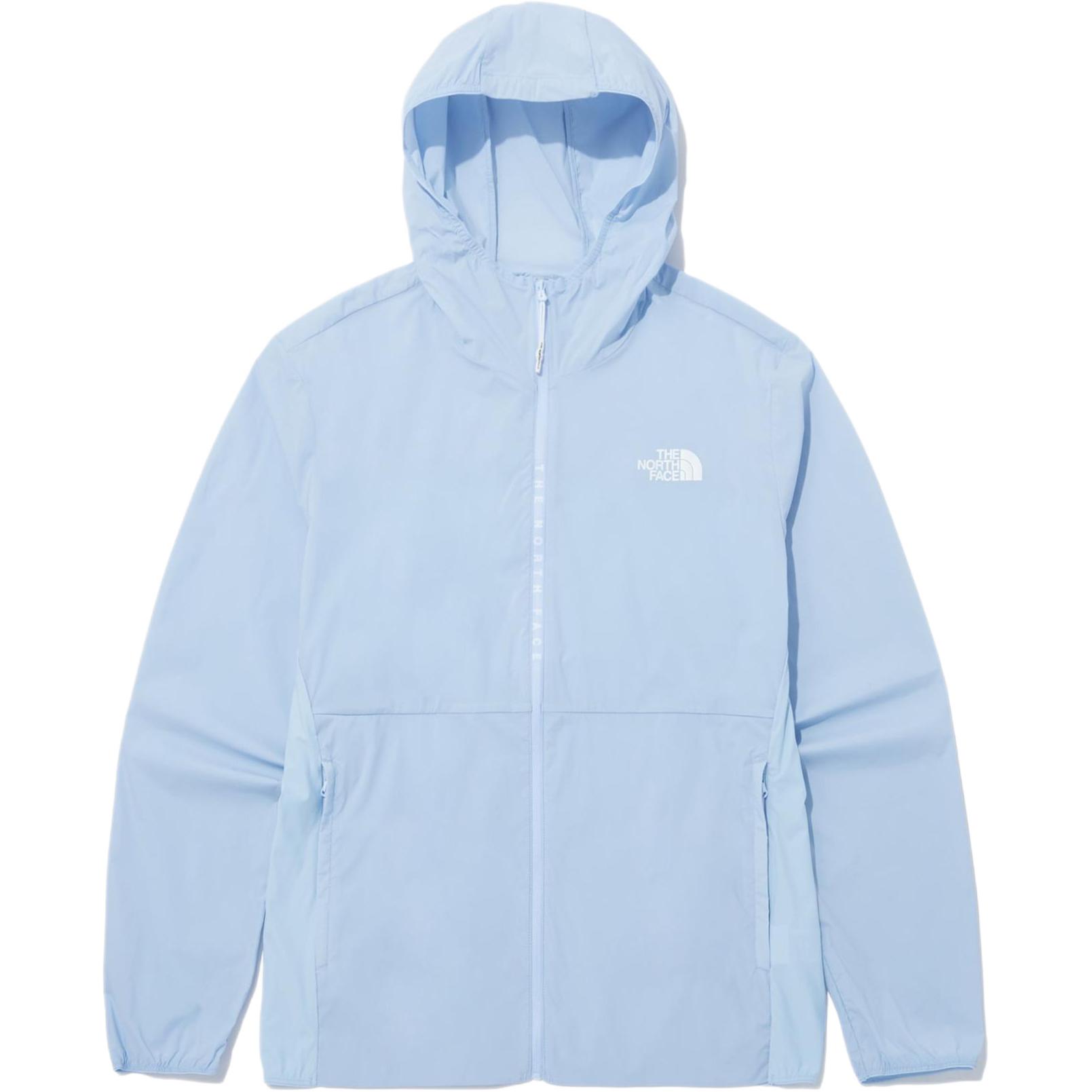 TNF Logo Print Zip Hoodie Jacket Unisex Light Blue NJ5JP05L