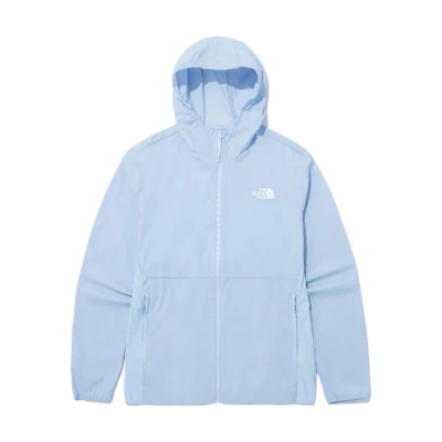 TNF Logo Print Zip Hoodie Jacket Unisex Light Blue NJ5JP05L