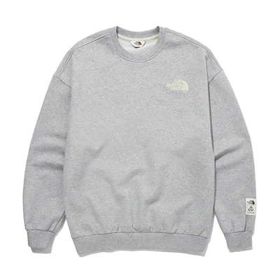 TNF Logo Printed Casual Crewneck Sweatshirt Unisex - Gray NM5MM51L