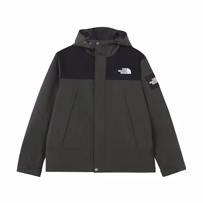 TNF Logo Printed Colorblock Hoodie Jacket Unisex Army Green NI3BN54M
