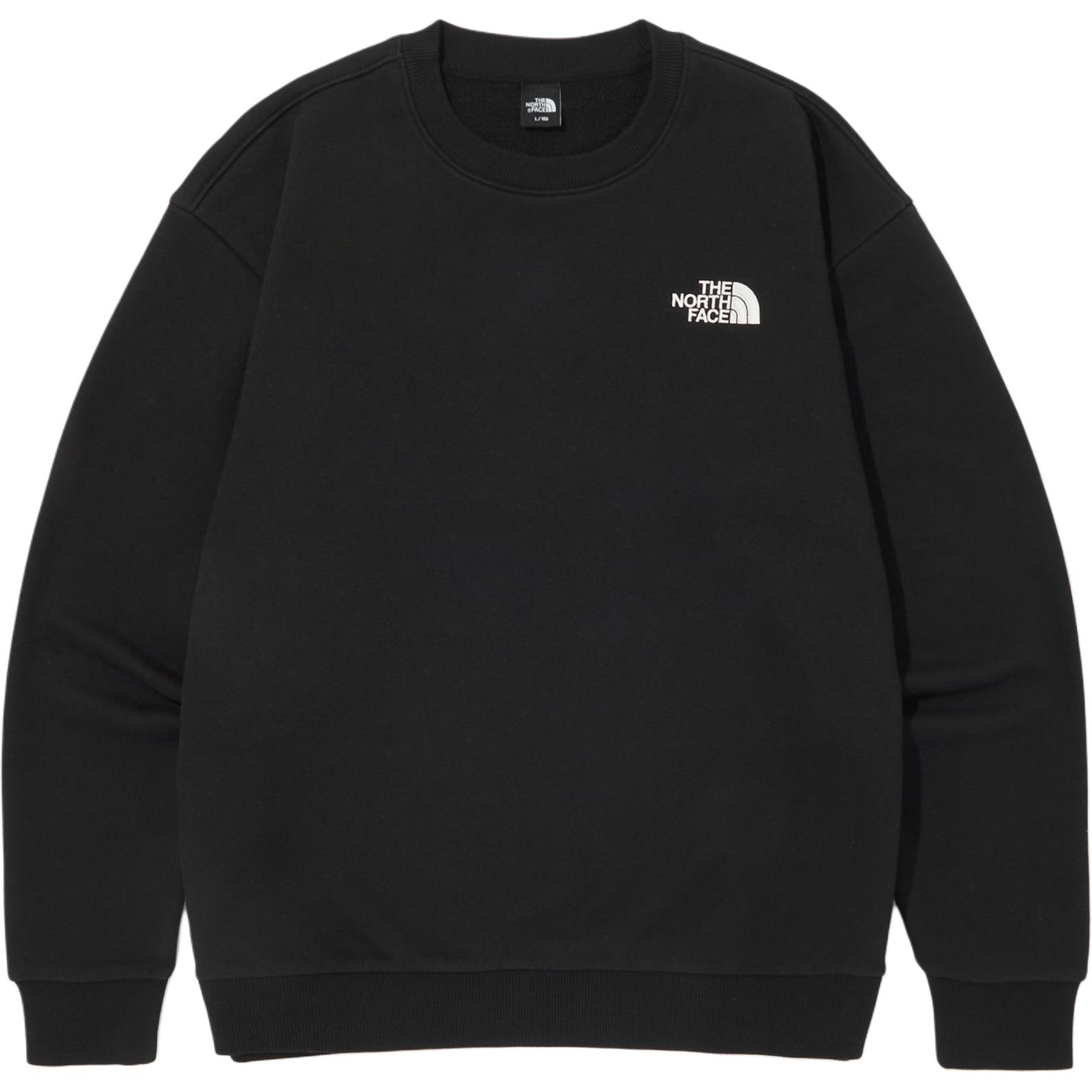 The North Face Logo Printed Crewneck Sweatshirt Black Long Sleeve NM5MQ-05A