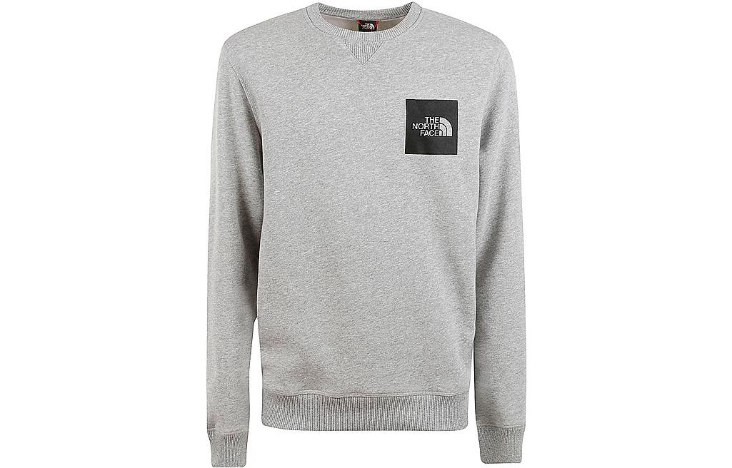 TNF Logo Printed Crewneck Sweatshirt Gray Long Sleeve NF0A7X1L-DYX1