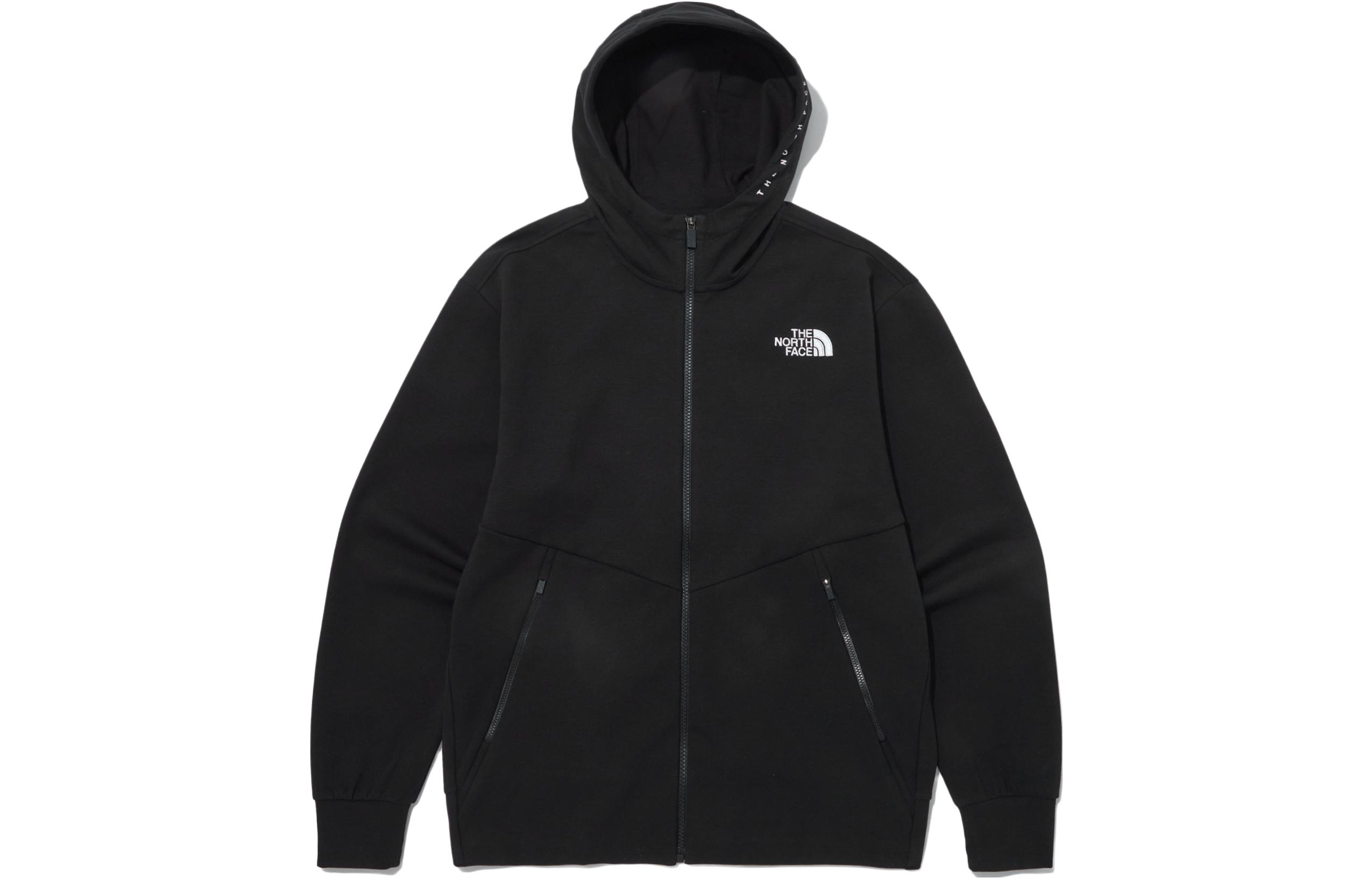 TNF Logo Printed Full-Zip Hoodie Black - NJ5JP03J