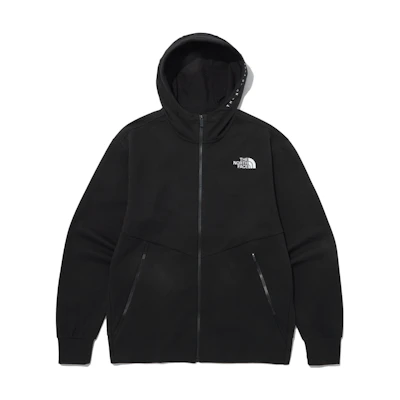 TNF Logo Printed Full-Zip Hoodie Black - NJ5JP03J