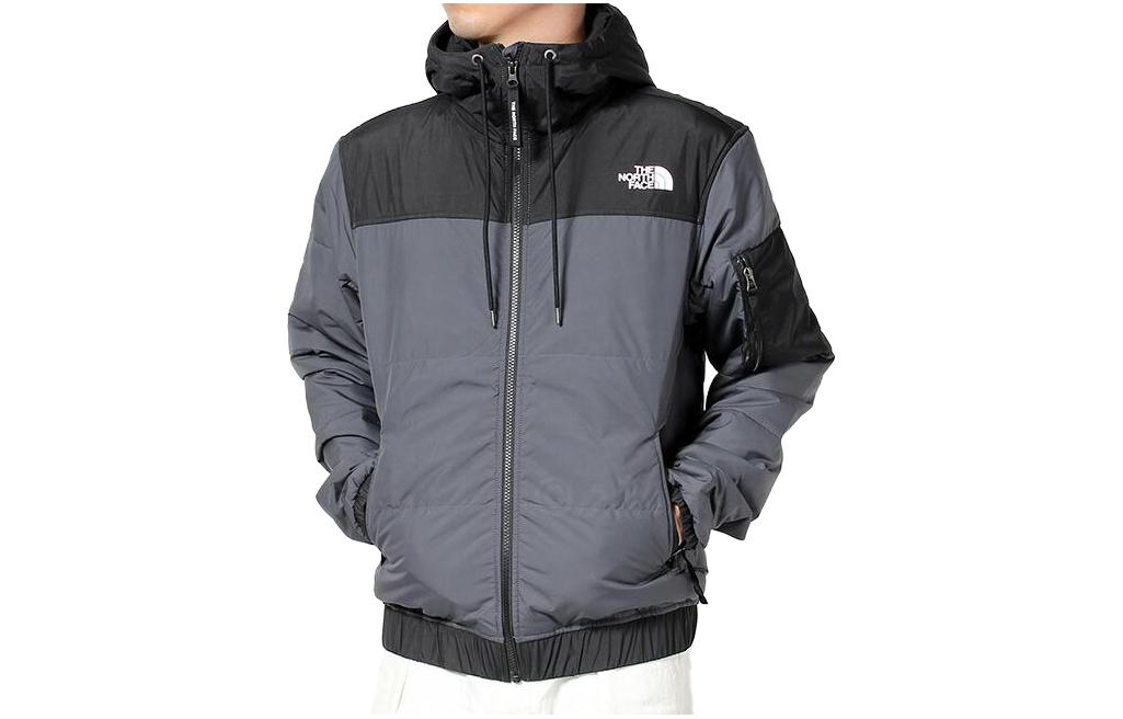 TNF Logo Printed Grey Zip-Up Hoodie Jacket TNF7WXQ