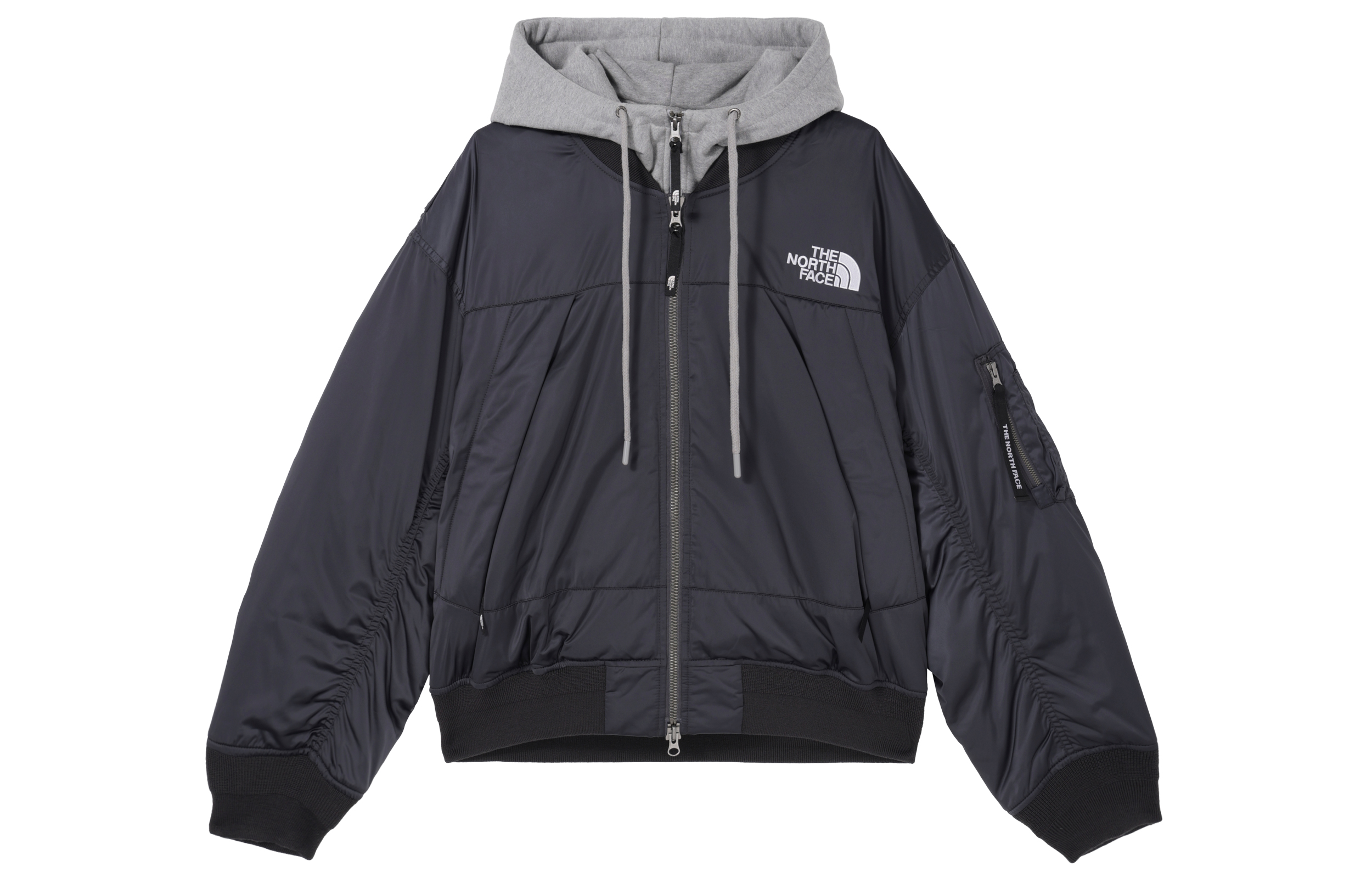TNF Logo Printed Zip-Up Double-Layered Hoodie Jacket Deep Gray NJ1DP64K