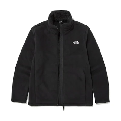 TNF Logo Printed Zip-Up Fleece Jacket Unisex Black NJ4FN60A