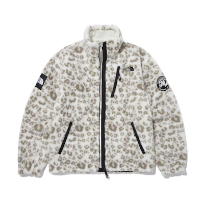 TNF Logo Printed Zip-Up Fleece Sweatshirt Cream White NJ4FN51J