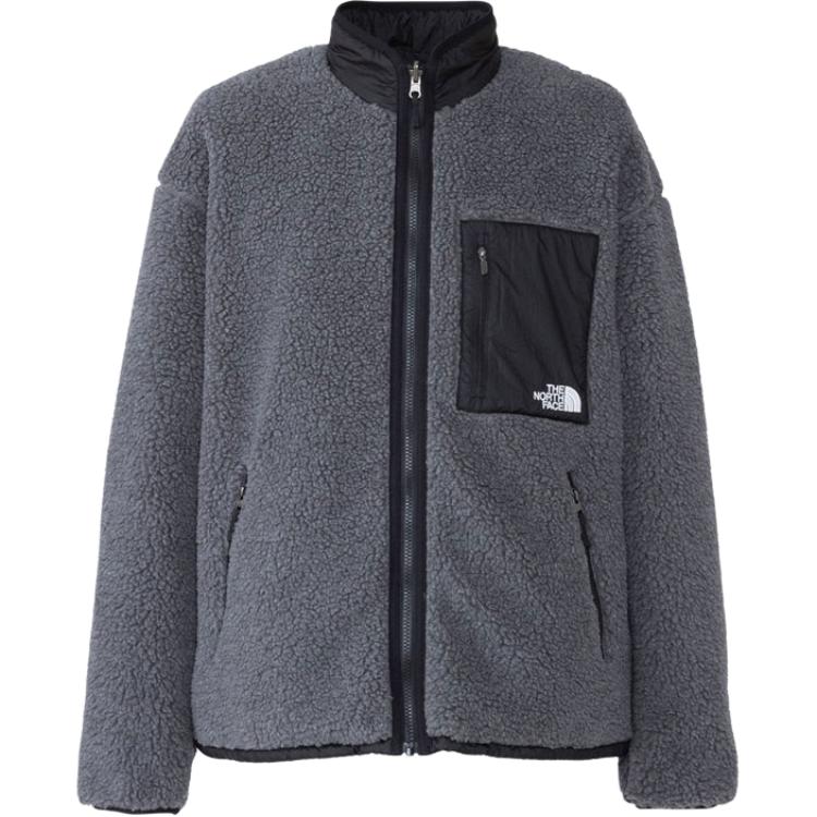 TNF Logo Printed Zip Jacket Unisex Charcoal Gray NP72333-MK服装