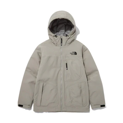 TNF Logo Printed Zip Pocket Hoodie Jacket Unisex Grey NJ3NN56C