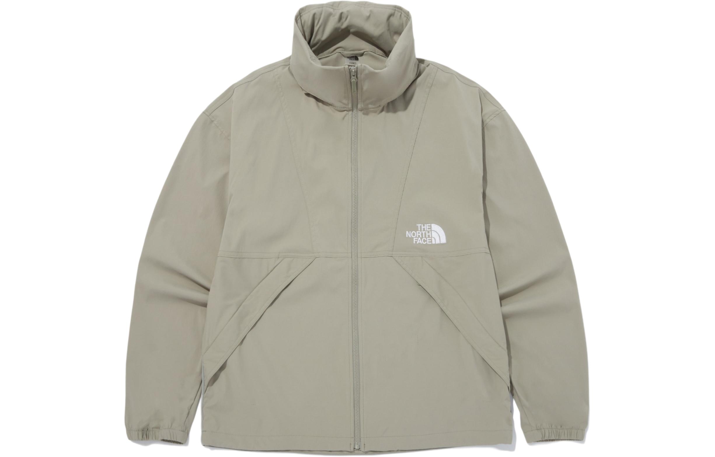 TNF Logo Stand Collar Long Sleeve Jacket for Men - Gray NJ3LQ02B