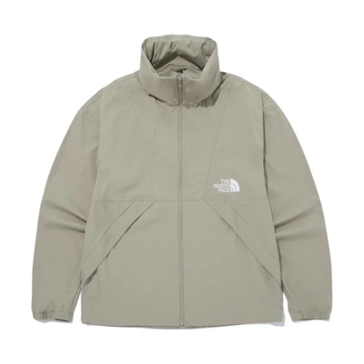 TNF Logo Stand Collar Long Sleeve Jacket for Men - Gray NJ3LQ02B