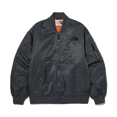 TNF Logo Zip-Up Bomber Jacket Unisex Charcoal Gray NJ3NN53L