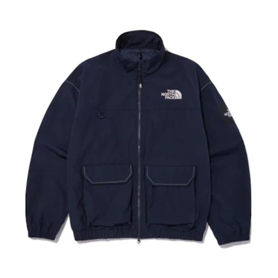 TNF Logo Zip-Up Outdoor Utility Jacket Blue Mens NJ3BN51M