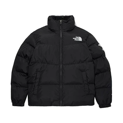 TNF Logo Zip-Up Puffer Jacket Unisex Black NJ3NM70A