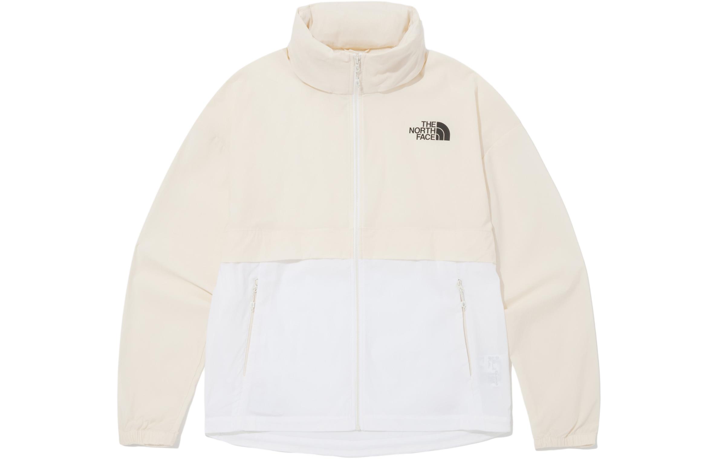 TNF Logo Zip-Up Stand Collar Jacket - Off White NJ3LQ08B