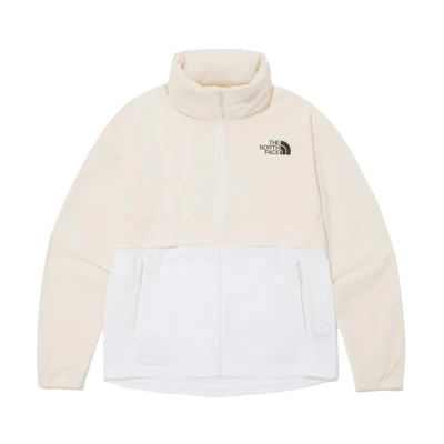 TNF Logo Zip-Up Stand Collar Jacket - Off White NJ3LQ08B