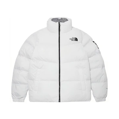 TNF Logo Zipper Puffer Jacket Unisex Winter White NJ3NM70C