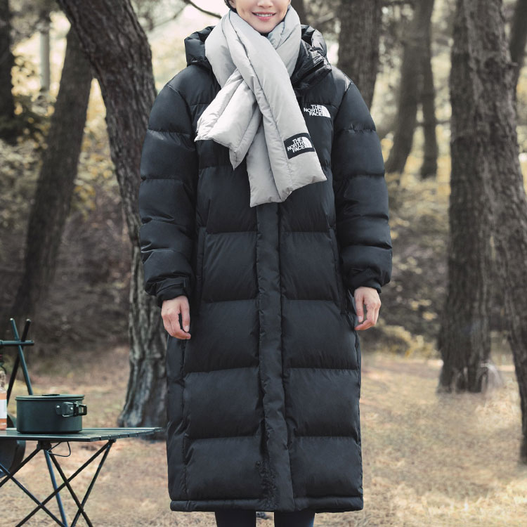 Purchase THE NORTH FACE Long Hooded Jacket Black Winter Couples Style Simple Design NC1DM74A